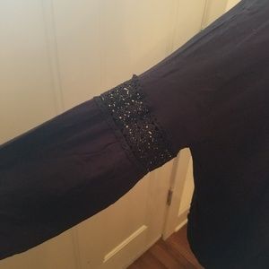 Long Sleeve Shirt with Crochet Panel